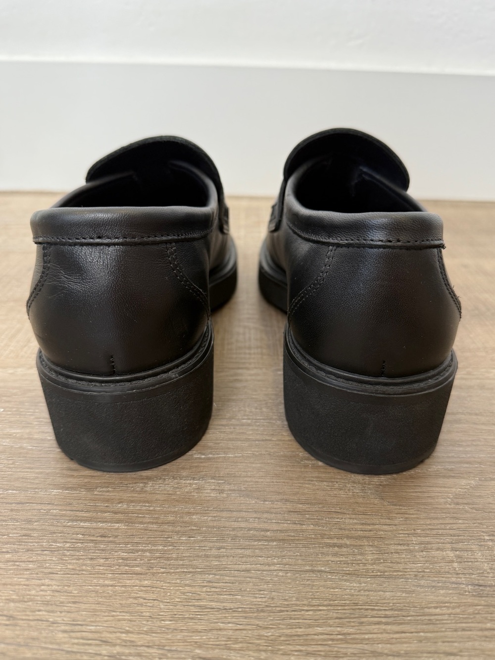 COS Size US 10 / EU 40 Chunky Leather Black Penny Loafers - Picture 6 of 8